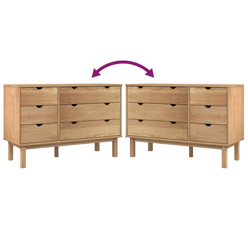 Drawer Cabinet OTTA 111x43x73.5cm Solid Wood Pine